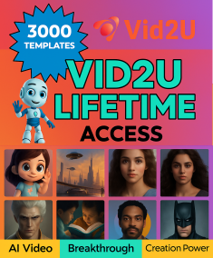 Vid2u - AI Video Generator Lifetime package